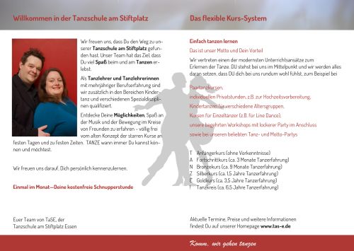 TASE Imageflyer 01012023-1744-Seite2 Bild Vorderseite Informationsflyer Tanzschule